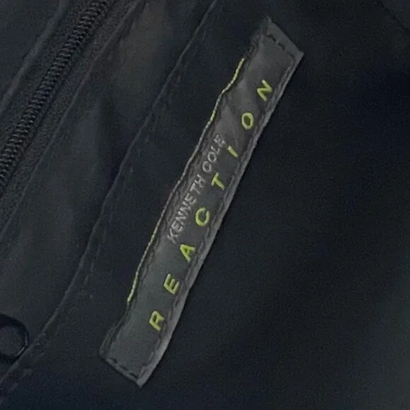 Kennth Cole Reaction Chic Edgy Black Leather bag/Studs & Chain Bronze Accents - Picture 8 of 9